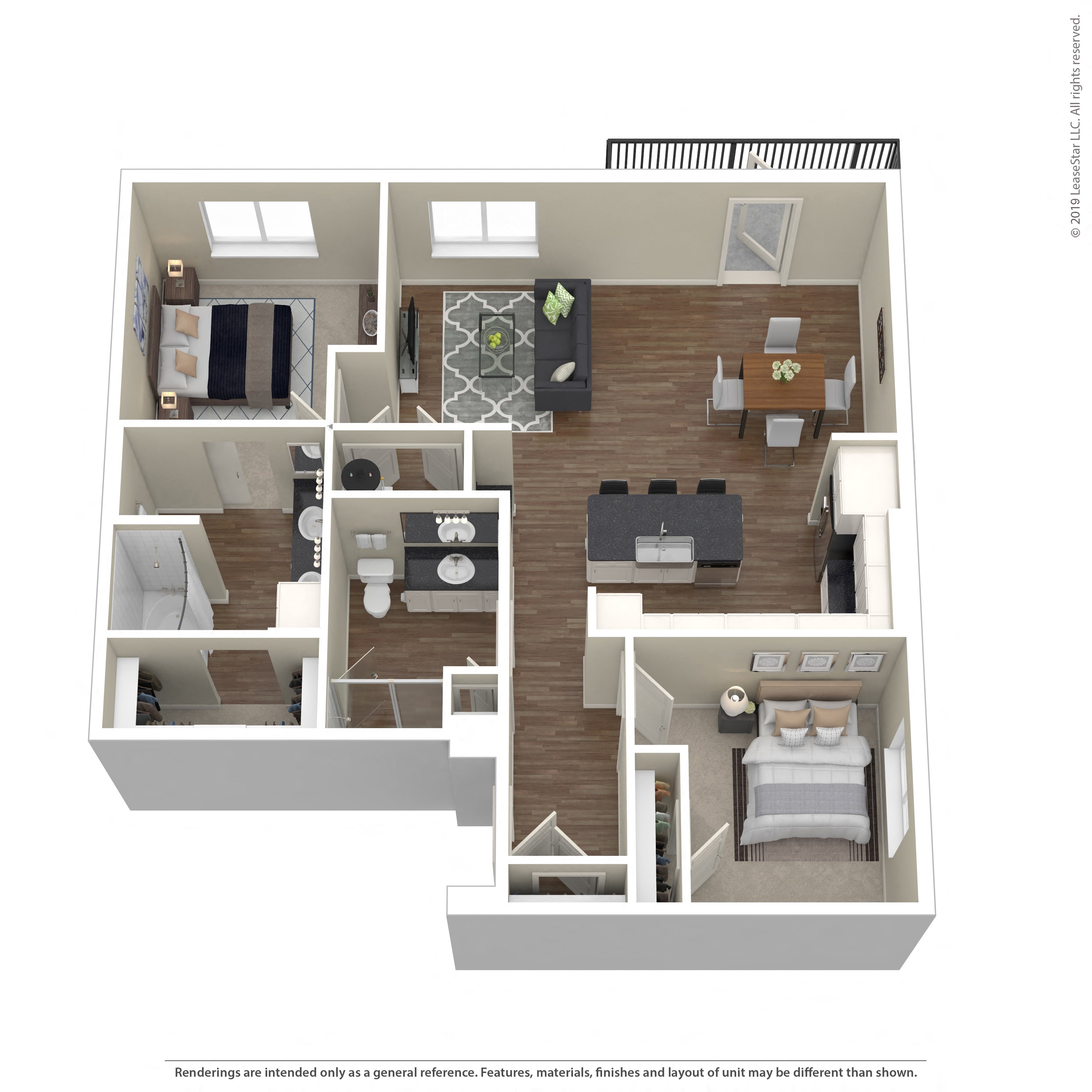 Floor plan layout diagram for 2C
